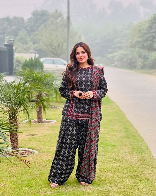 Ajrak 3pc Suit Lawn Collection with Farshi